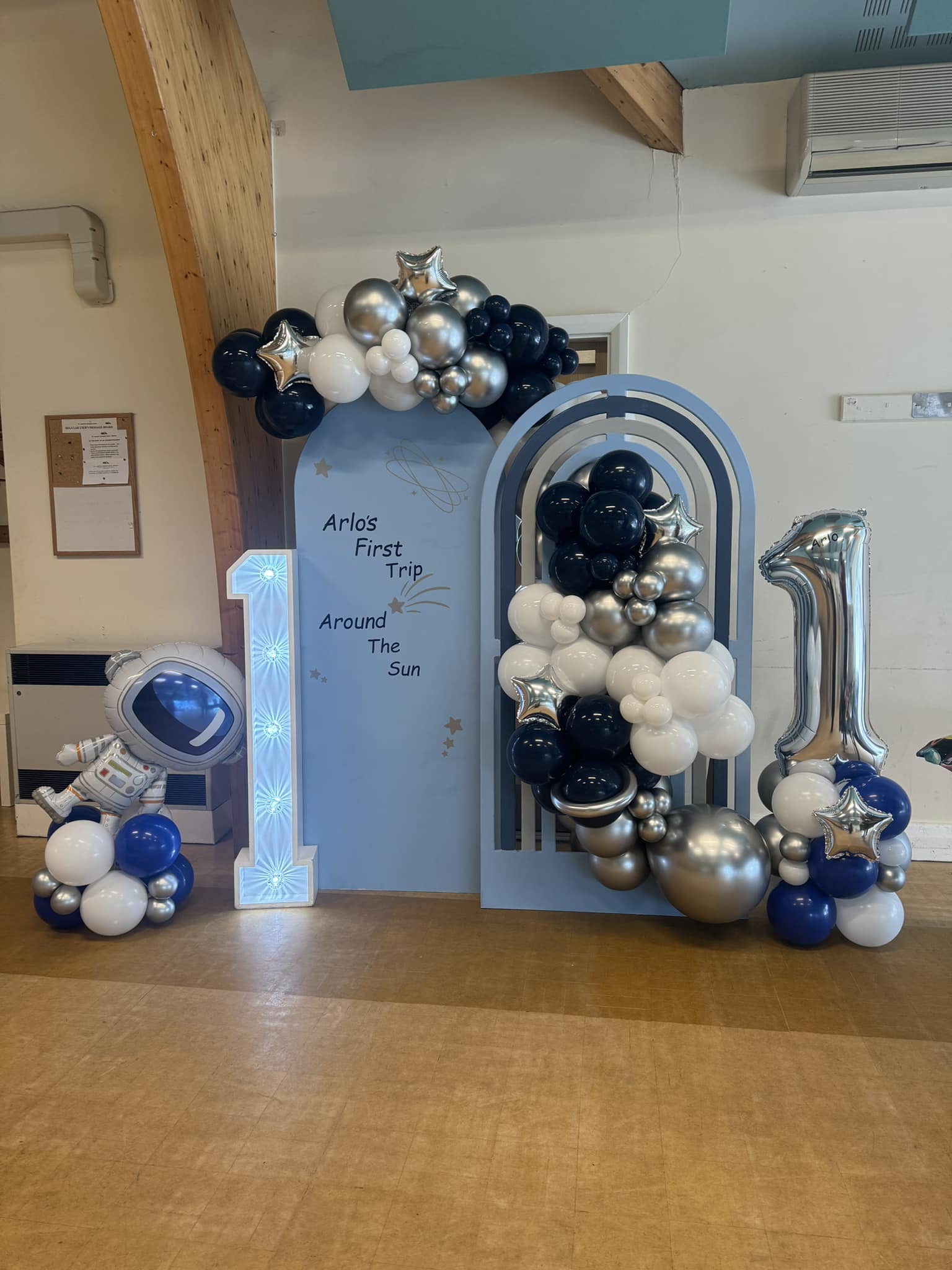 Space first birthday setup